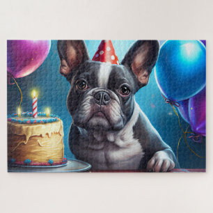 Frenchie Birthday Bash: Ein Niedlicher französisch Puzzle