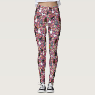 Frenchie BlumenLeggings - französische Bulldogge Leggings