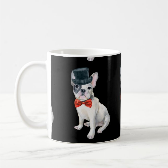 Frenchie Bogen-Krawatte Hunde des französische Kaffeetasse (Links)