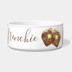 Frenchie Bulldog Französischer Toast Frühstück Ess Napf