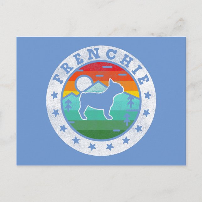 Frenchie Bulldog Mama Vater Feiertagspostkarte (Vorderseite)