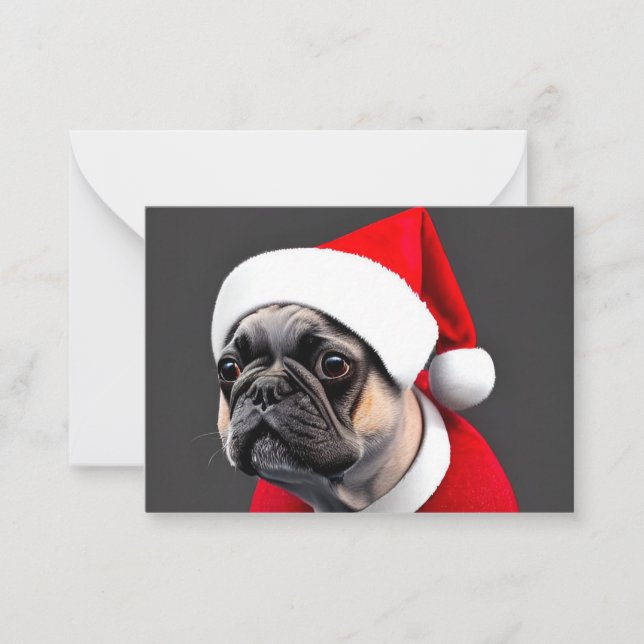 Frenchie Christmas Mitteilungskarte (Vorderseite)