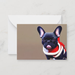 Frenchie Christmas Mitteilungskarte