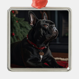 Frenchie Christmas Ornament Aus Metall