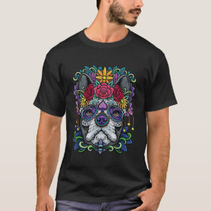 Frenchie Dia De Los Muertos Day of the Dead Dog Su T-Shirt