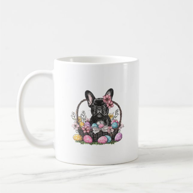 Frenchie Dog Easter Frenchie Dog Eggs Artwork T-Sh Kaffeetasse (Links)