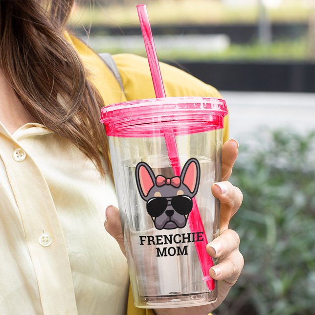 Frenchie Dog Mama Lilac und Tan French Bulldog Acryltrinkbecher (Von Creator hochgeladen)