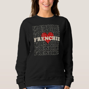 Frenchie Dog Niedlich Heart Retro Vintag Sweatshirt