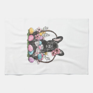 Frenchie Dog Ostern Frenchie Dog Eier Kunst T-Shir Geschirrtuch