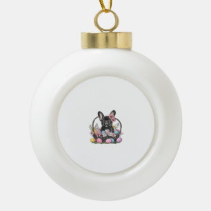 Frenchie Dog Ostern Frenchie Dog Eier Kunst T-Shir Keramik Kugel-Ornament