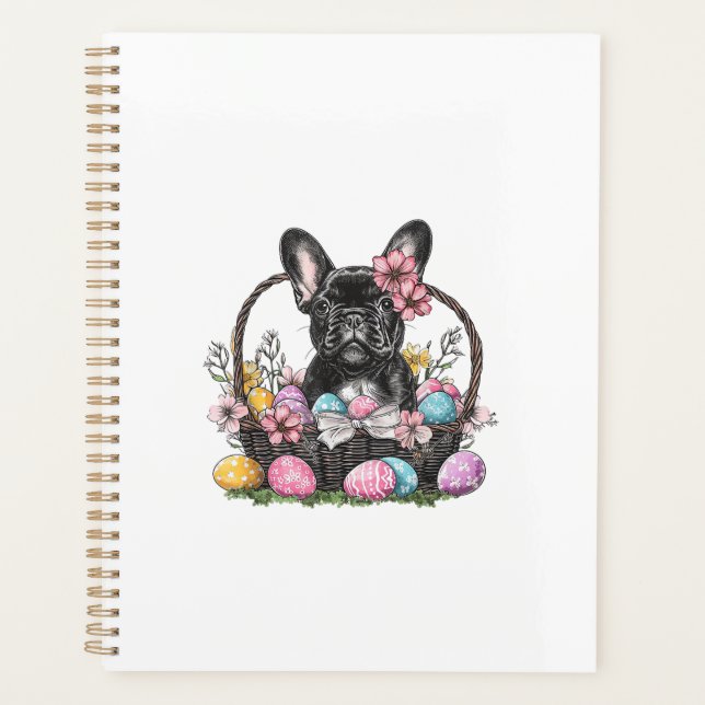 Frenchie Dog Ostern Frenchie Dog Eier Kunst T-Shir Planer (Vorderseite)