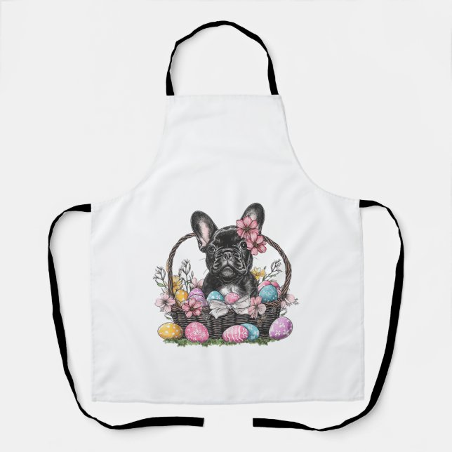 Frenchie Dog Ostern Frenchie Dog Eier Kunst T-Shir Schürze (Vorderseite)