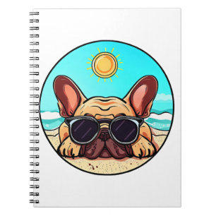 Frenchie Enjoying Beach Notizblock