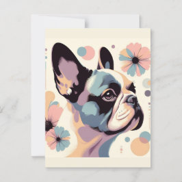 Frenchie Floral Vibes Postkarte