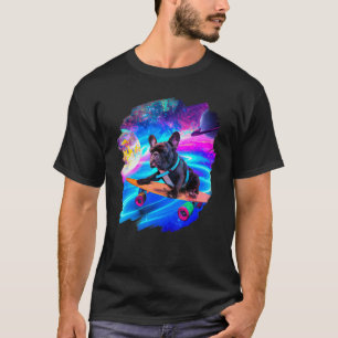 Frenchie Französische Bulldogge Skateboarding Welt T-Shirt