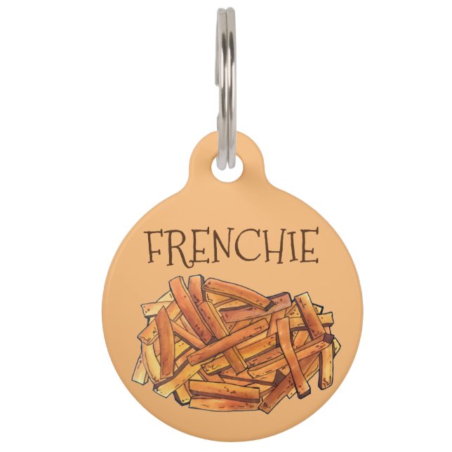 FRENCHIE French Fry Steak Fries Fries Fried Potert Haustiermarke (Vorderseite)