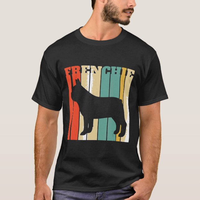 Frenchie Frenchie French Bulldog Retro T-Shirt (Vorderseite)