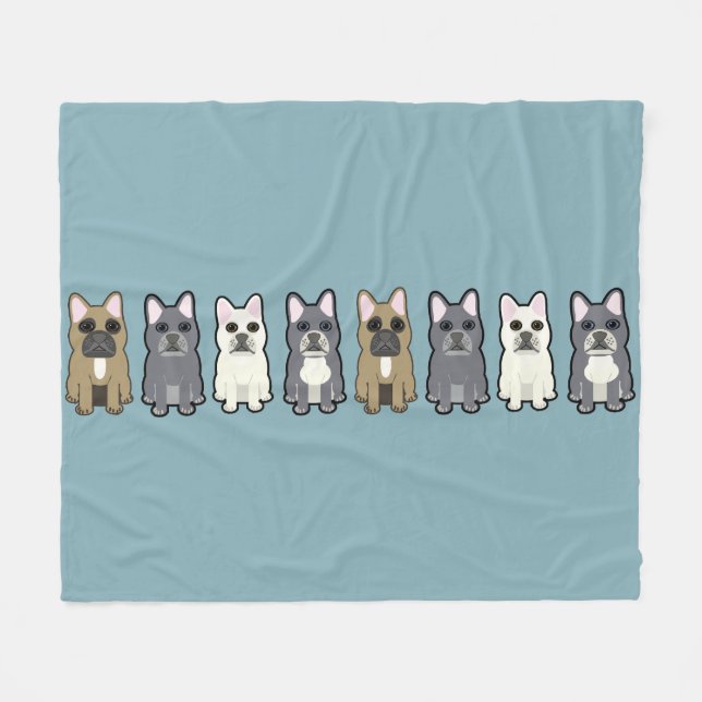 Frenchie Freunde Fleecedecke (Vorderseite (Horizontal))