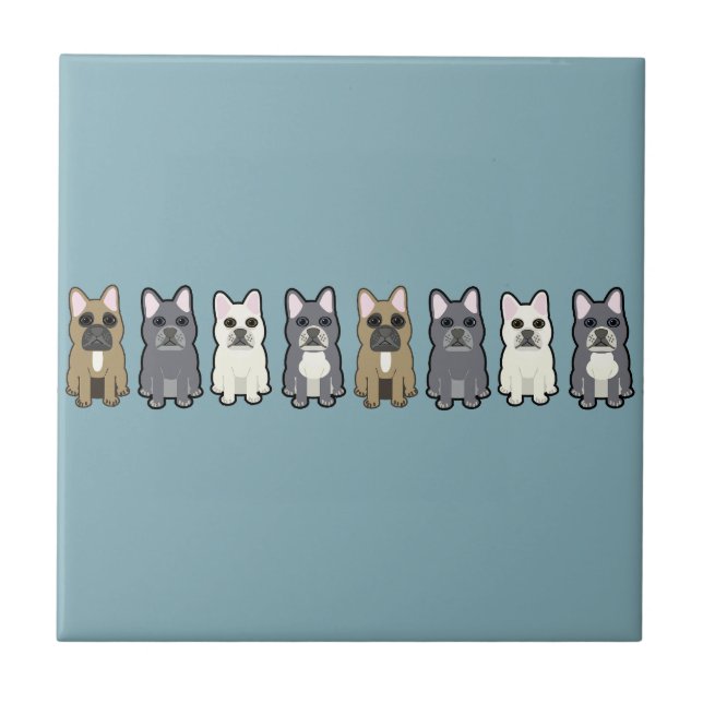 Frenchie Freunde Fliese (Vorderseite)