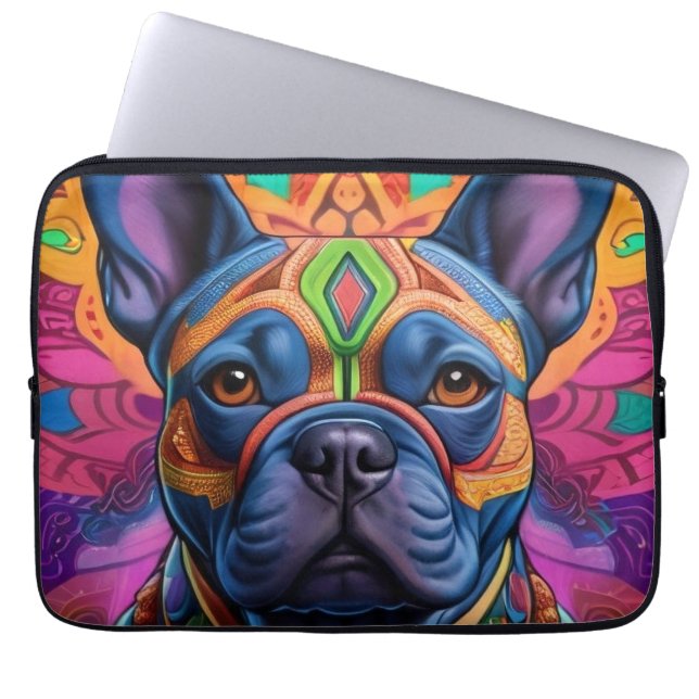 Frenchie Fun Birthday Fantasy Laptopschutzhülle (Vorderseite)