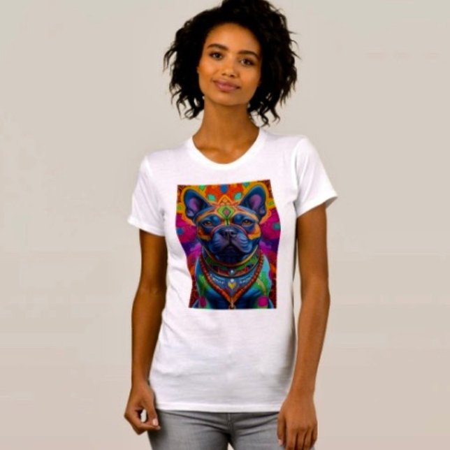 Frenchie Fun Geburtstagsfantasie  T-Shirt (Comfy tri-blend women’s tee feminine fit, scoop neck, short sleeves, relaxed fit.  
)