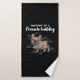 Frenchie-Geschenk Anatomie eines französischen B Badehandtuch