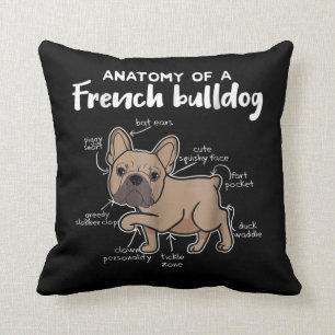 Frenchie-Geschenk Anatomie eines französischen Bu Kissen