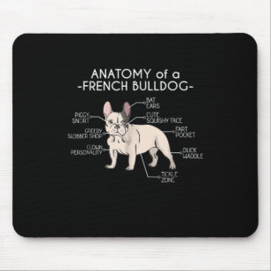 Frenchie-Geschenk  Anatomie eines französischen Bu Mousepad