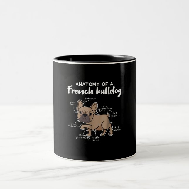 Frenchie-Geschenk| Anatomie eines französischen Bu Zweifarbige Tasse (Mittel)