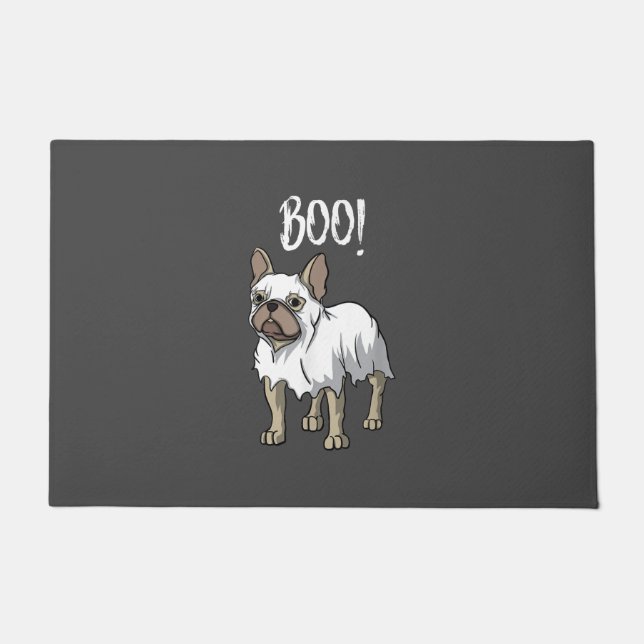 Frenchie Ghost Kostüm Funny Bulldog Halloween Fußmatte (Vorderseite)
