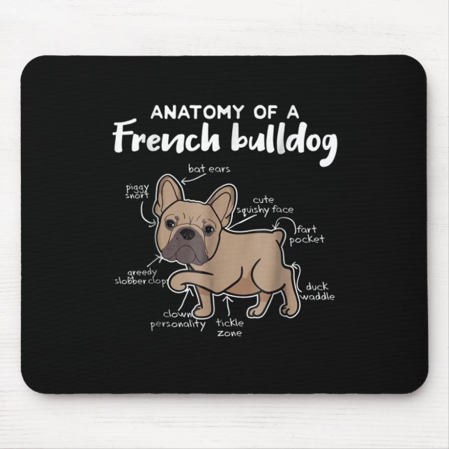 Frenchie Gift | Anatomie eines französischen Bulld Mousepad (Vorne)