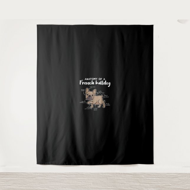 Frenchie Gift | Anatomie eines französischen Bulld Wandteppich (Vorderseite)
