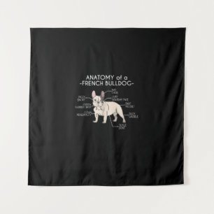 Frenchie Gift Anatomie eines französischen Bulld Wandteppich
