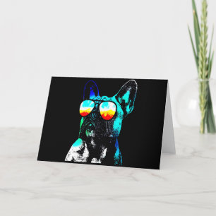 Frenchie Gift Cool French Bulldog Wearing Glass Karte