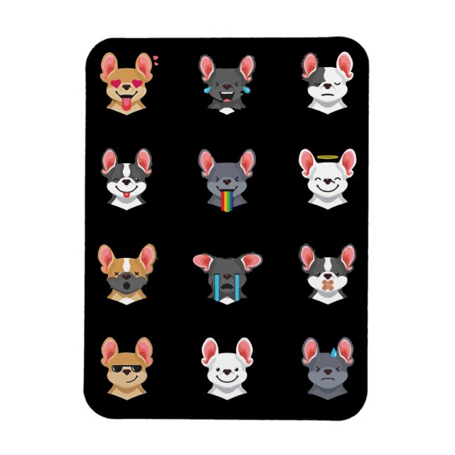 Frenchie Gift | Emotionale Gesicht Französischer B Magnet (Vertikal)