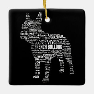 Frenchie Gift   I Liebe mein Bulldoge Keramikornament