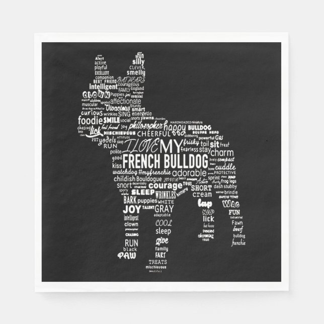 Frenchie Gift | I Liebe mein Bulldoge Serviette (Vorderseite)