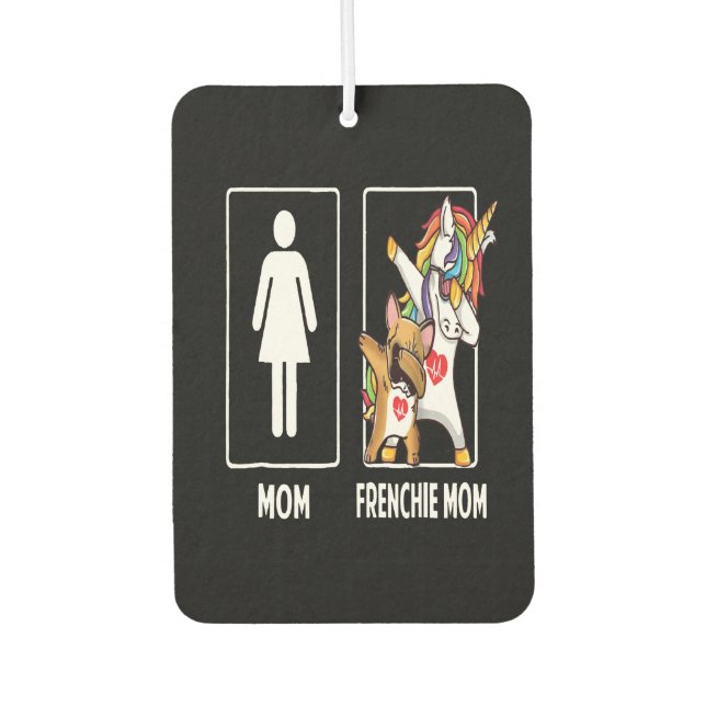 Frenchie Gift | Mama mit französischer Mama einzig Autolufterfrischer (Vorderseite)