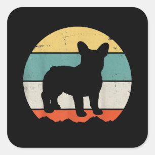 Frenchie Gift   Vintages Französisches Bulldog-Ge Quadratischer Aufkleber