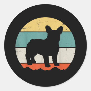 Frenchie Gift Vintages Französisches Bulldog-Ges Runder Aufkleber