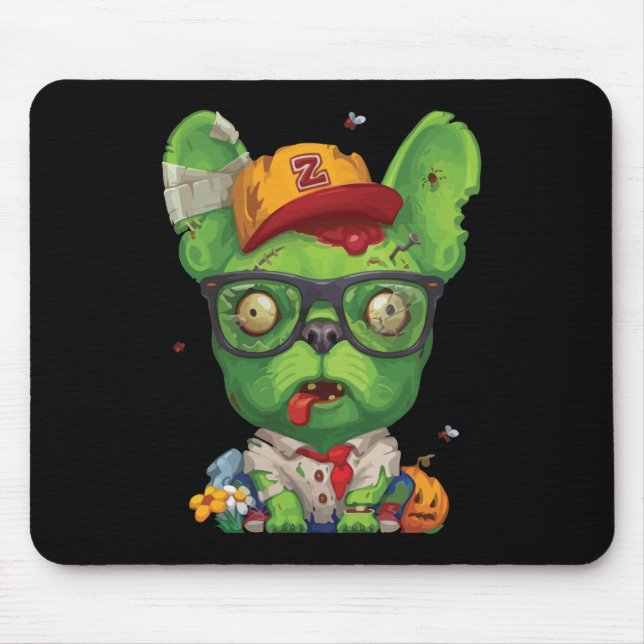 Frenchie Gift | Zombie French Bulldog Mousepad (Vorne)