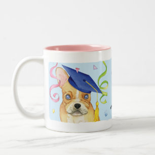 Frenchie Graduate Zweifarbige Tasse