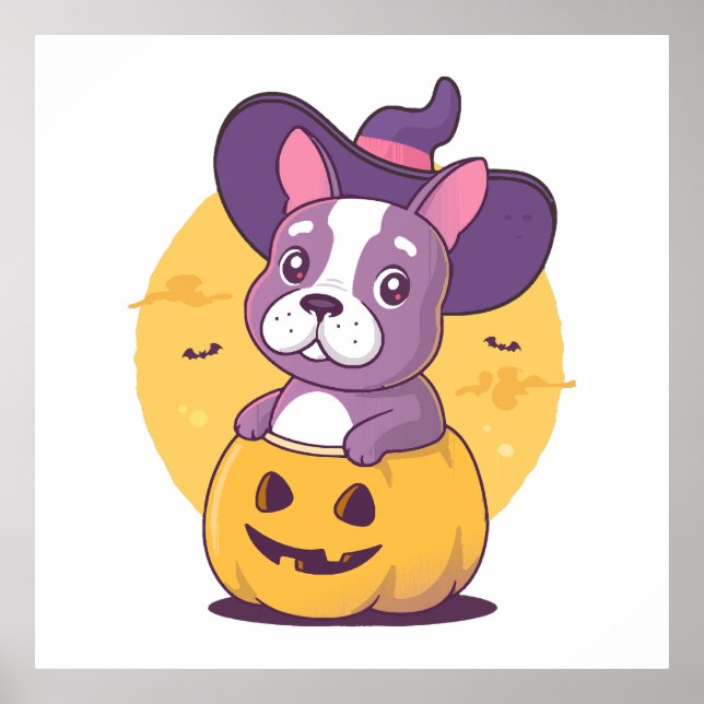 Frenchie Halloween Poster (Vorne)