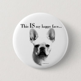 Frenchie Happy Face Button