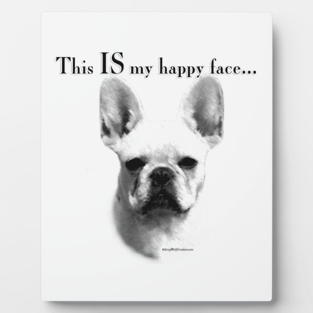 Frenchie Happy Face Fotoplatte (Vorderseite)