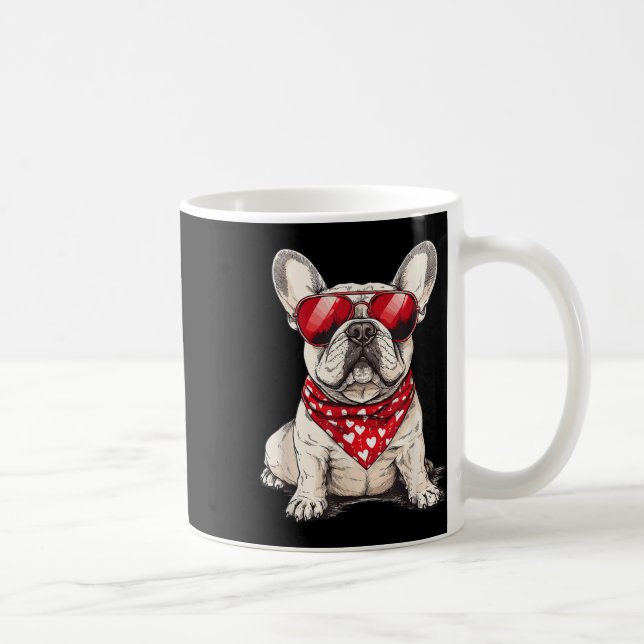 Frenchie Heart Bandana Cool French Bulldog Lover V Kaffeetasse (Rechts)