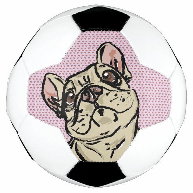 Frenchie-Herzen Fußball (Vorderseite)