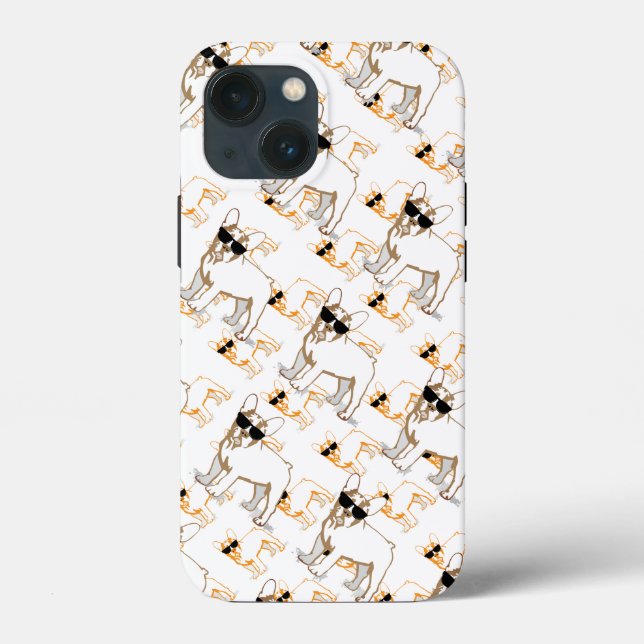Frenchie Howlelu Orangenmuster Case-Mate iPhone Hülle (Rückseite)