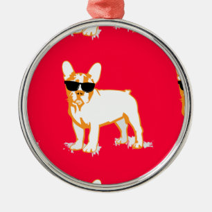 Frenchie Howlelu Silbernes Ornament