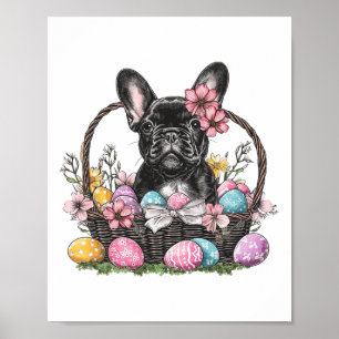 Frenchie Hund Ostern Frenchie Hund Eier Kunstwerk Poster